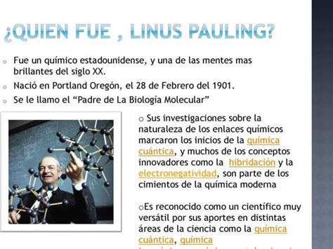 quien fue linus pauling|Biografía de Linus Pauling (Su vida, historia, bio。